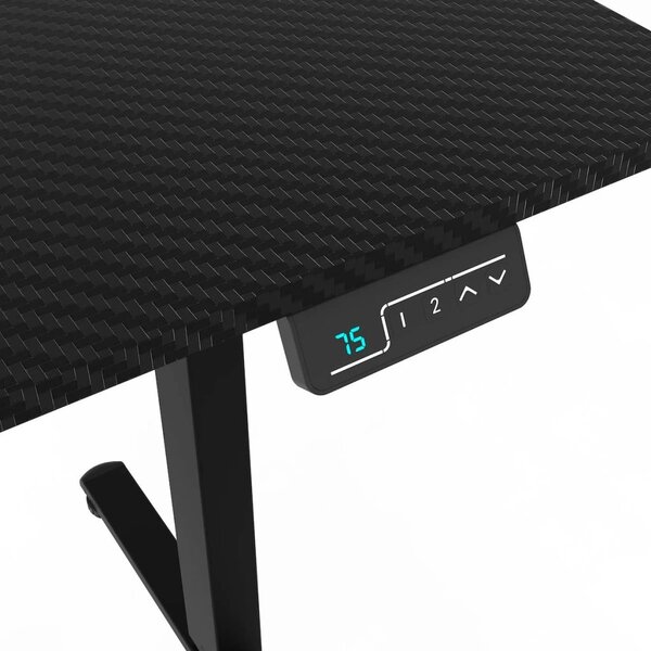 Vikio Pracovní set - elektrický výškově nastavitelný stůl 120×60 cm carbon + černá kancelářská židle VPS106C-206C
