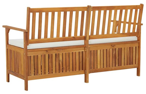 Úložná lavice s poduškou 148 cm masivní akáciové dřevo 316737