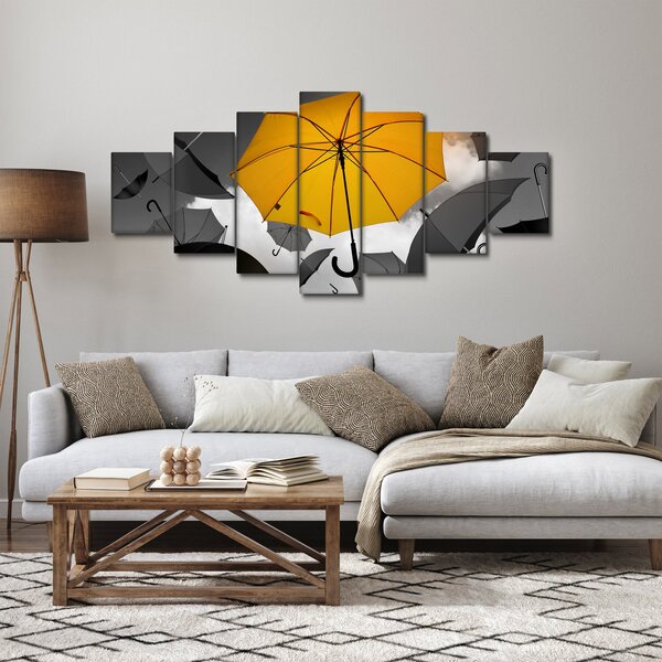 Obraz žlutého deštníku (210x100 cm)
