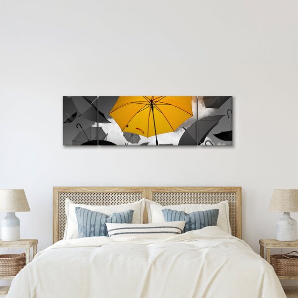 Obraz žlutého deštníku (170x50 cm)