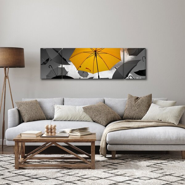 Obraz žlutého deštníku (170x50 cm)