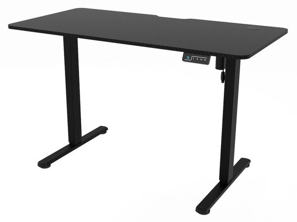 Vikio Pracovní set - elektrický výškově nastavitelný stůl 120×60 cm carbon + černá kancelářská židle VPS106C-206C