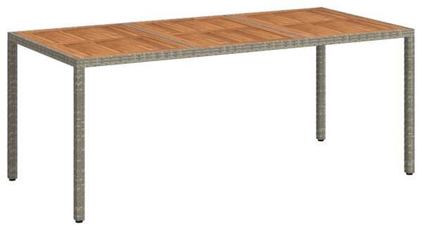 Zahradní stůl 190 x 90 x 75 cm polyratan a akáciové dřevo šedý 316723