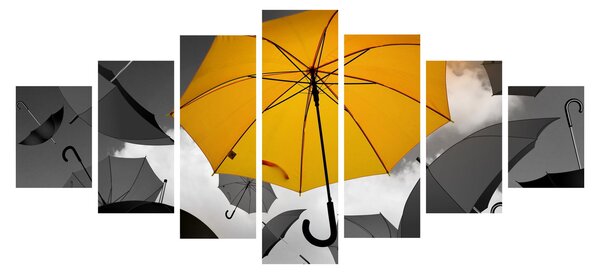Obraz žlutého deštníku (210x100 cm)