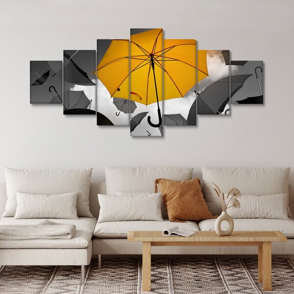Obraz žlutého deštníku (210x100 cm)