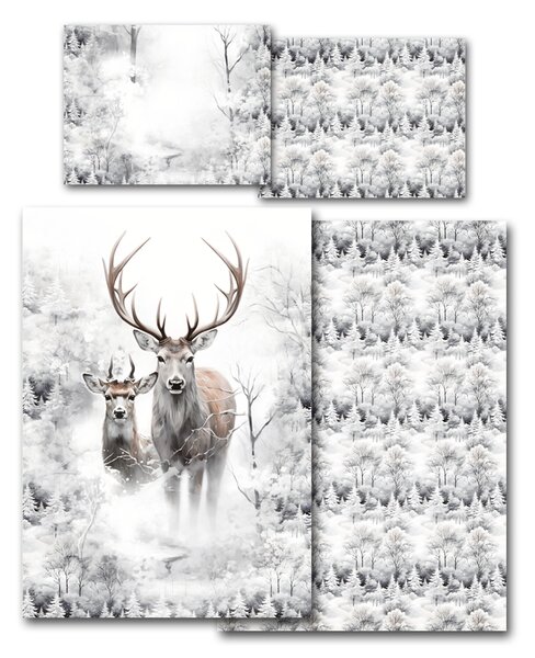 Povlečení Veba GEON tisk Zimní pohádka lesa Velikost: 140x200 cm + 70x90 cm