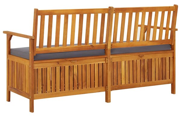Úložná lavice s poduškou 148 cm masivní akáciové dřevo 316740