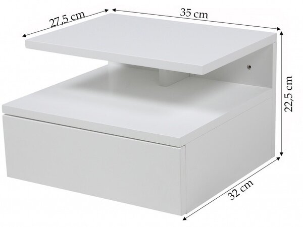 Actona Noční stolek Ashlan 35 cm bílá