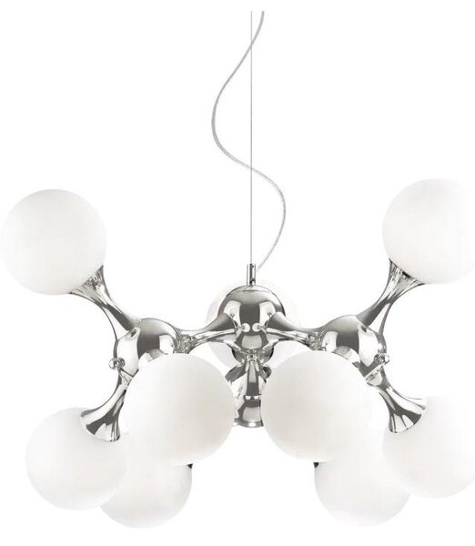Ideal Lux - Lustr na lanku NODI 9xE14/28W/230V pr. 80 cm lesklý chrom/bílá