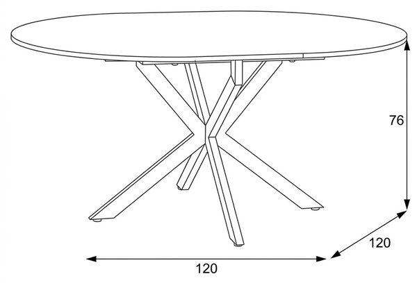 Vikio Jídelní stůl rozkládací 120-160x120 cm lamino dub AJZ175D