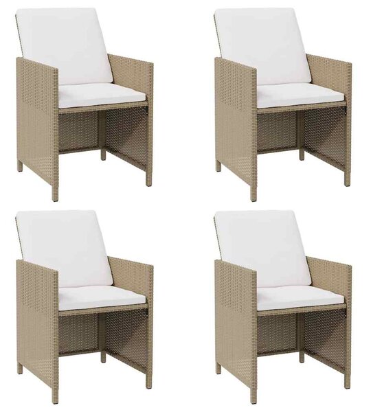 Zahradní židle s poduškami 4 ks polyratan béžové 316777