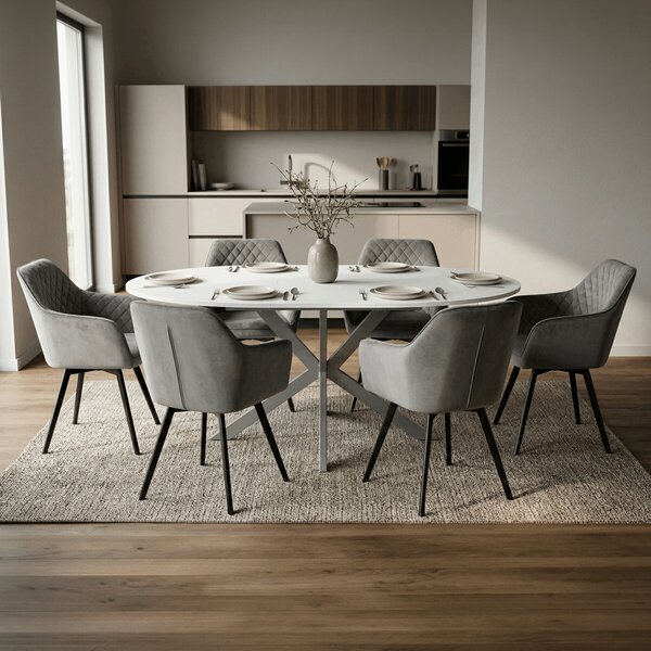 Vikio Jídelní stůl rozkládací 120-160x120 cm lamino bílá AJZ175B