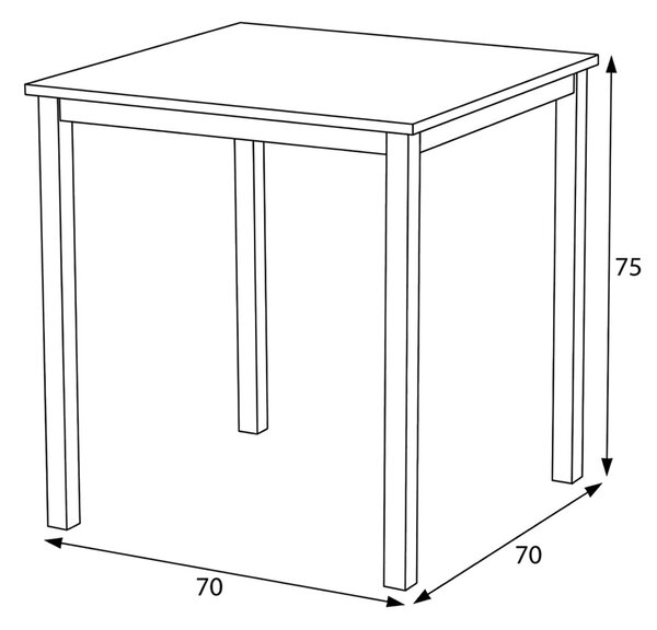 Vikio Jídelní stůl 70x70 cm lamino dub AJS170D