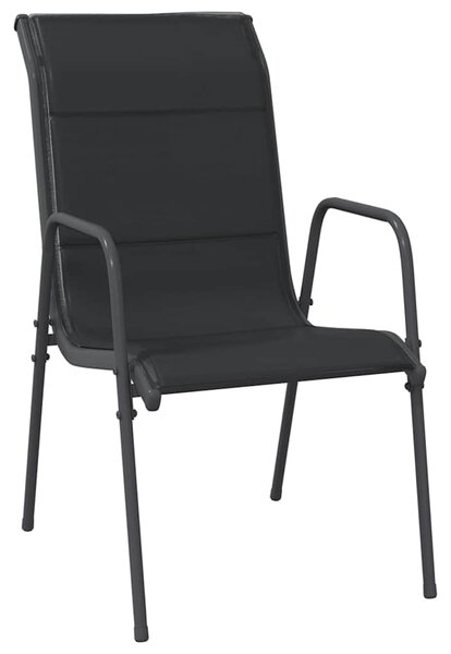 Zahradní židle 6 ks ocel a textilen černé 316822