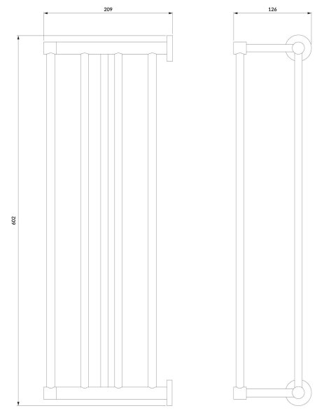 OMNIRES MP60920CR - Nástěnný věšák na ručníky MODERN PROJECT 60 cm lesklý chrom