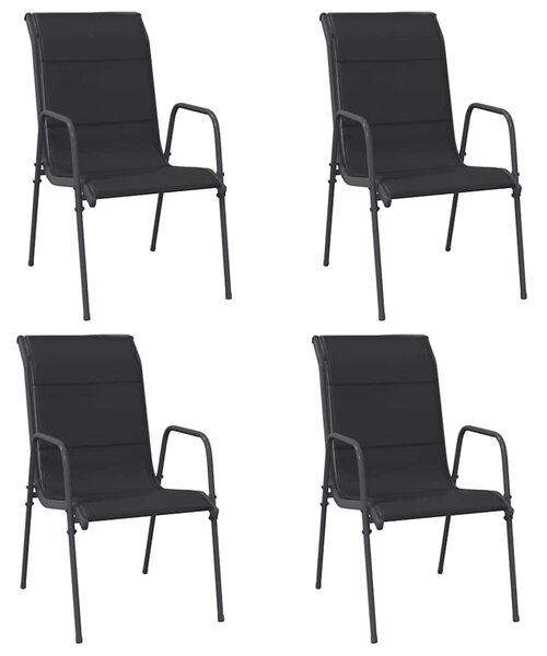 Zahradní židle 4 ks ocel a textilen černé 316821