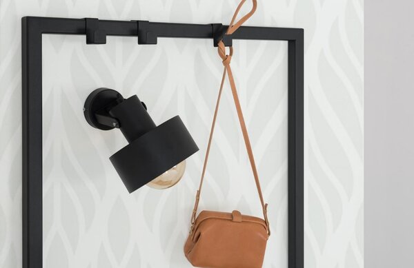 Nordic Design Černé kovové nástěnné světlo Mayen 23 cm