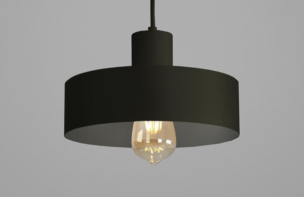 Nordic Design Černé kovové závěsné světlo Mayen 25 cm