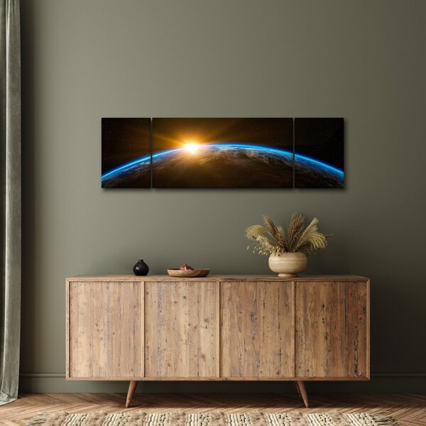 Obraz planety země z vesmíru (170x50 cm)