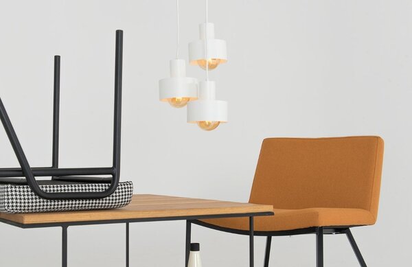 Nordic Design Bílé kovové závěsné světlo Mayen 3