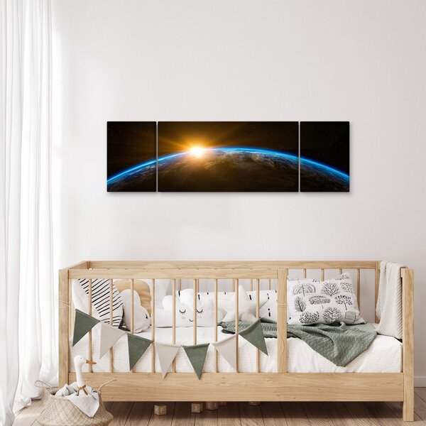 Obraz planety země z vesmíru (170x50 cm)