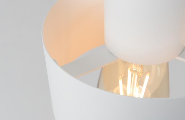 Nordic Design Bílé kovové závěsné světlo Mayen 15 cm