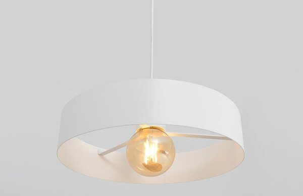 Nordic Design Bílé kovové závěsné světlo Mayen 35 cm