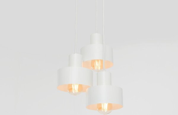 Nordic Design Bílé kovové závěsné světlo Mayen 3
