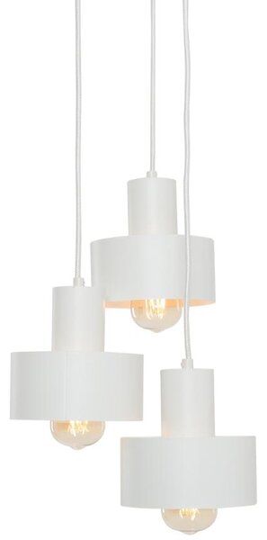 Nordic Design Bílé kovové závěsné světlo Mayen 3