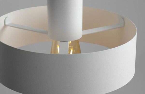 Nordic Design Bílé kovové závěsné světlo Mayen 25 cm