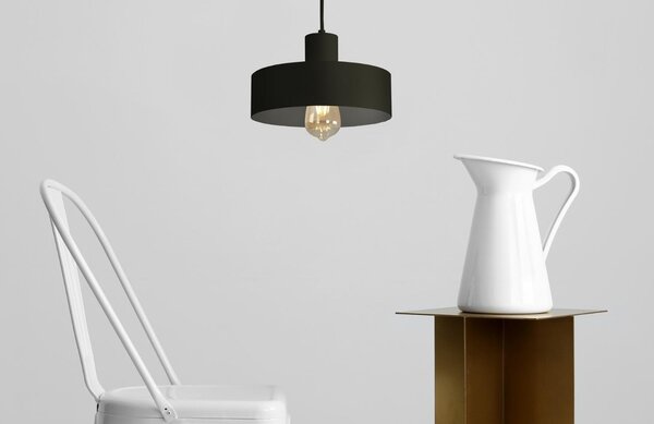 Nordic Design Černé kovové závěsné světlo Mayen 25 cm