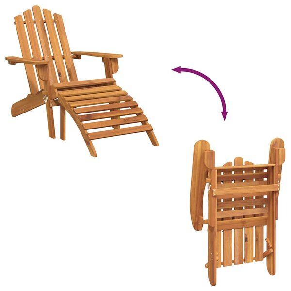 Zahradní židle Adirondack s podnožkou masivní akáciové dřevo 316831