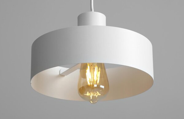 Nordic Design Bílé kovové závěsné světlo Mayen 25 cm