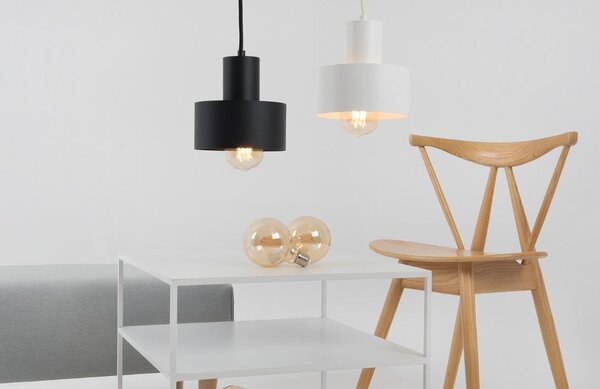 Nordic Design Bílé kovové závěsné světlo Mayen 15 cm