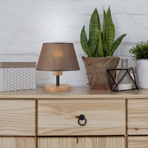Brilagi - LED Stolní lampa ANTHONY 1xE14/40W/230V dub/hnědá