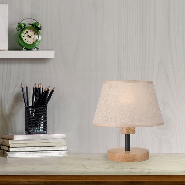Brilagi - LED Stolní lampa ANTHONY 1xE14/40W/230V dub/béžová