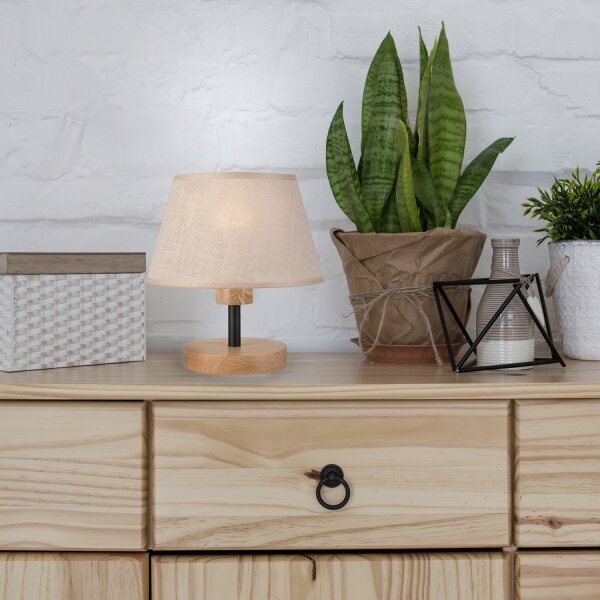 Brilagi - LED Stolní lampa ANTHONY 1xE14/40W/230V dub/béžová