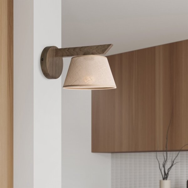 Brilagi - LED Nástěnné svítidlo ANTHONY 1xE14/40W/230V dub ořech/béžová