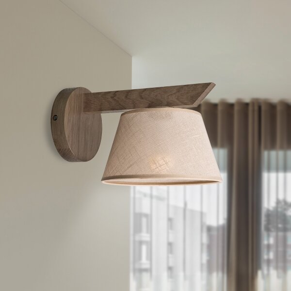 Brilagi - LED Nástěnné svítidlo ANTHONY 1xE14/40W/230V dub ořech/béžová