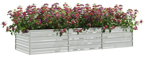 Zahradní vyvýšený záhon 240x80x45 cm pozinkovaná ocel stříbrný 316888