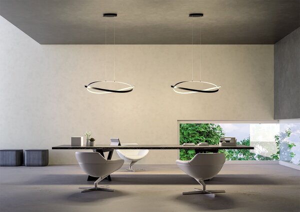 Redo Závěsné LED svítidlo IMPULS š: 1070mm, 38W Barva: Černá