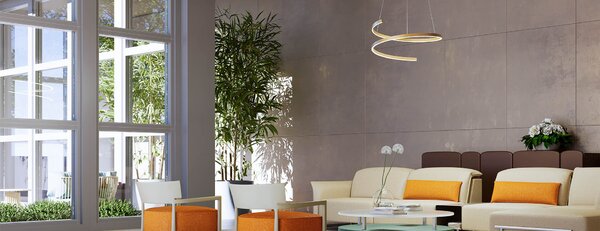 Redo Závěsné LED svítidlo SCROLL ø 750mm, 46W Barva: Bronzová