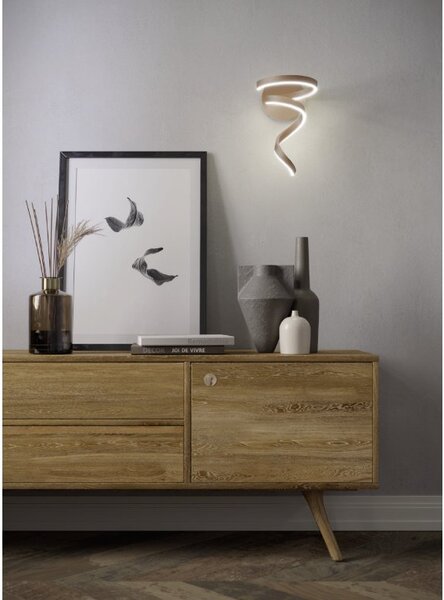 Redo Nástěnné LED svítidlo SCROLL v: 380mm, 15W Barva: Bronzová