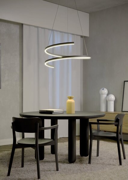Redo Závěsné LED svítidlo SCROLL ø 750mm, 46W Barva: Bronzová