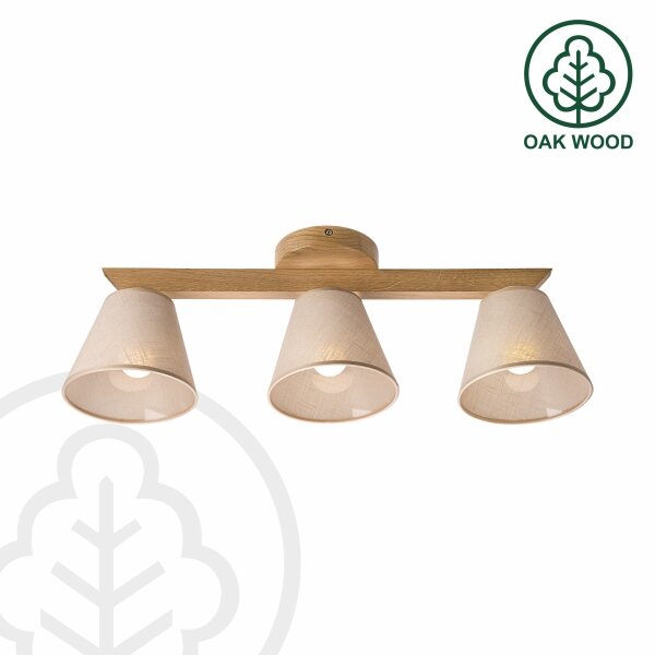 Brilagi - LED Přisazený lustr ANTHONY 3xE14/40W/230V dub/béžová
