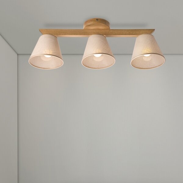 Brilagi - LED Přisazený lustr ANTHONY 3xE14/40W/230V dub/béžová