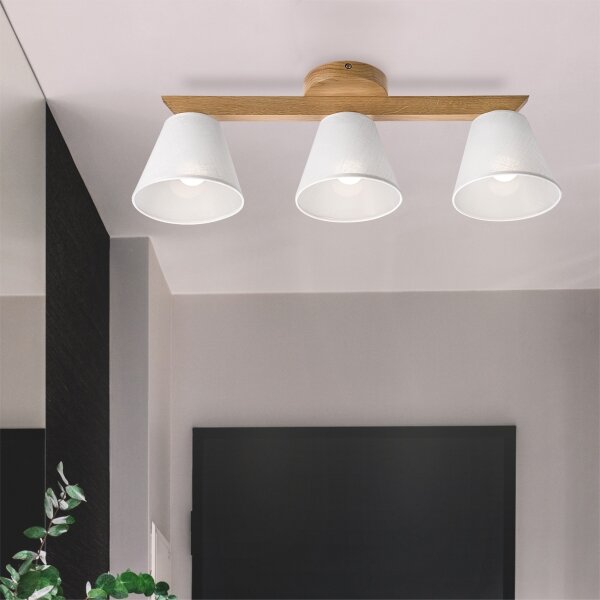 Brilagi - LED Přisazený lustr ANTHONY 3xE14/40W/230V dub/bílá