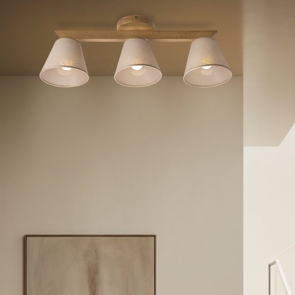 Brilagi - LED Přisazený lustr ANTHONY 3xE14/40W/230V dub/béžová