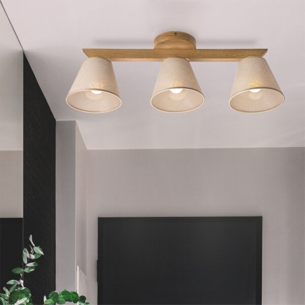 Brilagi - LED Přisazený lustr ANTHONY 3xE14/40W/230V dub/béžová