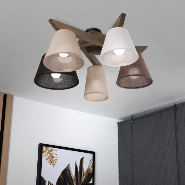 Brilagi - LED Přisazený lustr ANTHONY 5xE14/40W/230V dub ořech
